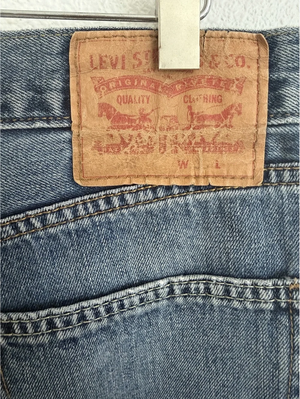 Vintage Y2K Levi's Denim Baggy Long Bermuda Shorts Sz 8/10